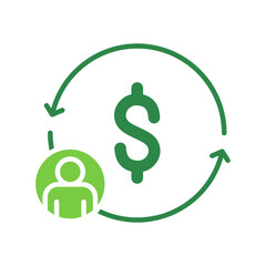 Transaction Icon Vector Illustration Green Version