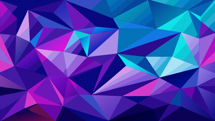 Fototapeta premium Vector art of vibrant abstract geometric low poly background with a mesmerizing blend of purple, pink, and blue hues, creating a modern and dynamic visual