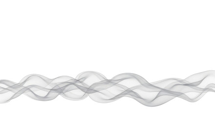 Abstract flowing smoke wave illustration isolated PNG with Transparent Background