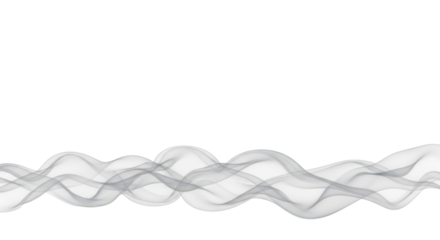 Abstract flowing smoke wave illustration isolated PNG with Transparent Background