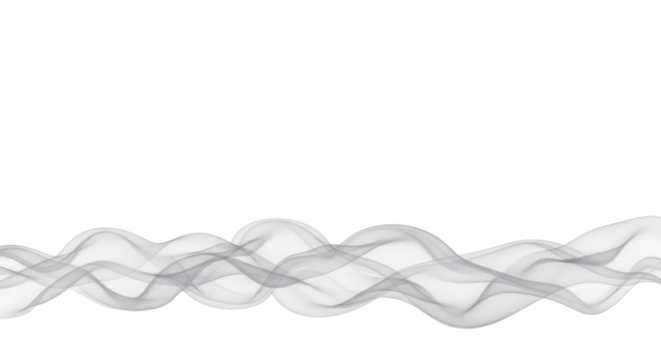 Abstract flowing smoke wave illustration isolated PNG with Transparent Background