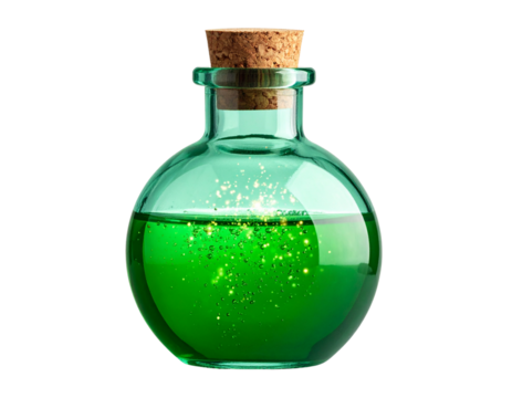 green bottle isolated on white background