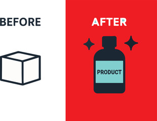 Naklejka premium Before & after product result layout Illustration