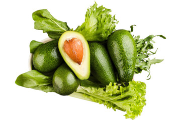 Fresh Avocados with Greens in a Bowl, Perfect for Healthy Eating