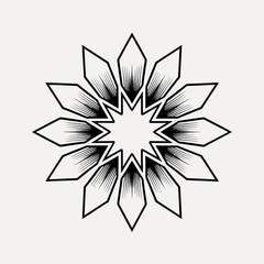 Islamic Geometric Design Traditional Art Black and White Pattern