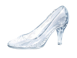 Obraz premium Glass Slipper: Cinderella Shoe Illustration on transparent background
