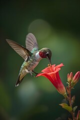 hummingbird and flower