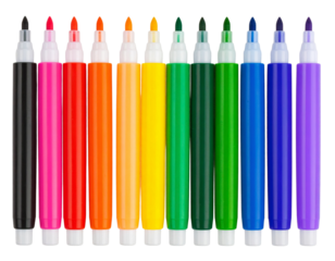 Set of Colorful Felt Tip Pens PNG