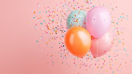 Pastel balloons and confetti create festive celebrations for birthdays, anniversaries and joyous milestones