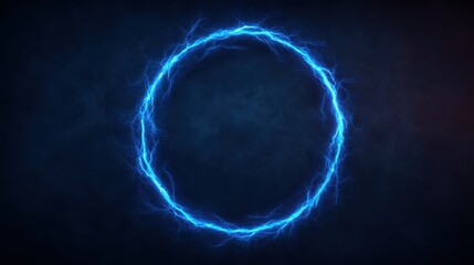 A glowing blue electric circle against a dark background, evoking a sense of energy and power.