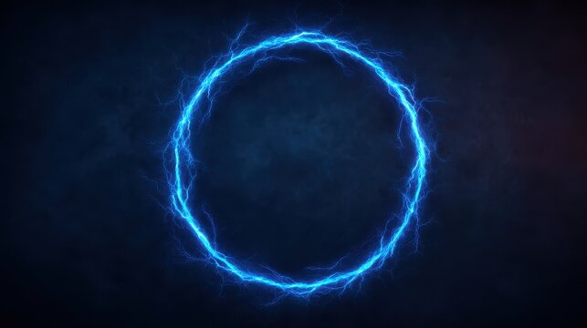A glowing blue electric circle against a dark background, evoking a sense of energy and power.