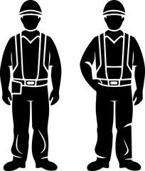 Skilled construction workers ready for building projects and industrial tasks