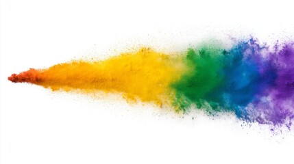 Colorful powder explosion against a white background.