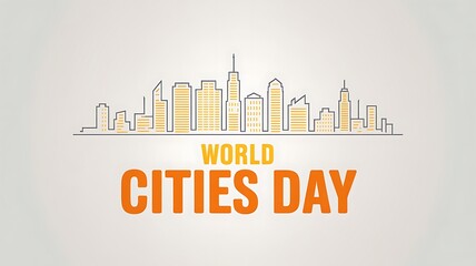 Fototapeta premium World cities day celebration with a stylized city skyline illustration