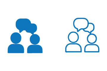 people talking icon set. line and flat style icon symbol sign. Chat, dialog bubble. Communication Icon Vector Illustration.