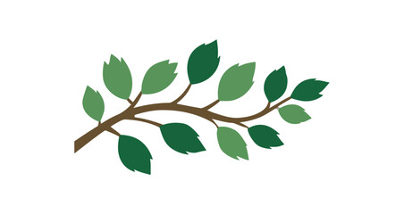 Fototapeta premium Simple branch with leaves illustration