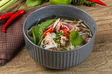 Vietnamese Pho Bo soup with beef