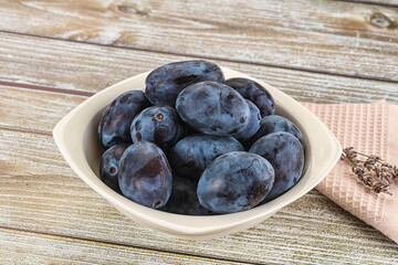 Fresh raw sweet juicy plum