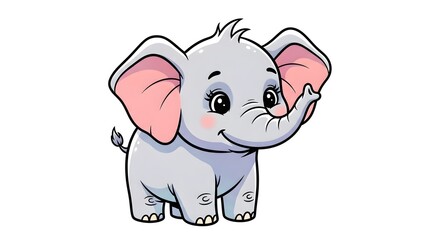 Fototapeta premium funny elephant cartoon