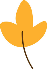 Autumn yellow leaf. Cute seasonal icon vector