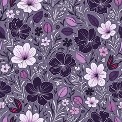 Seamless Purple Floral Pattern