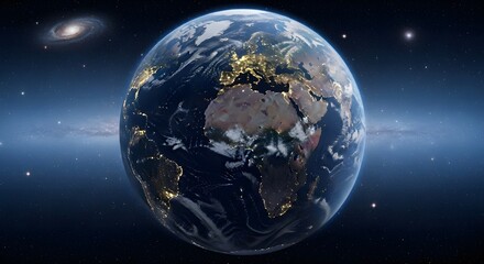 Obraz premium Planet Earth in Space at Night