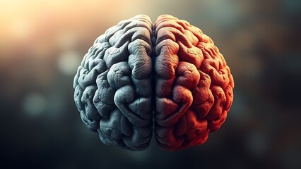 human brain on white background