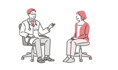 病院での診察シーン男性医師