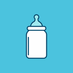 Vector art of baby bottle icon on blue background