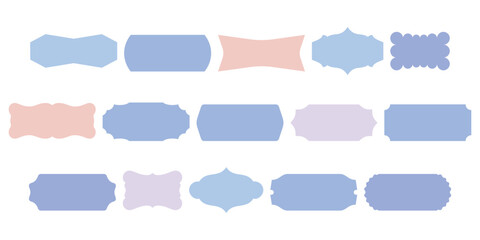 Set of Decorative Blank Label Shapes – Vintage and Modern Tags Vector Collection. Colorful Decorative Label Vector Set – Editable Tag Shapes Collection.