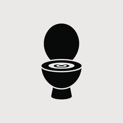 Black silhouette of an open toilet bowl