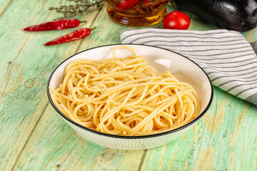 Italian pasta spaghetti with oil