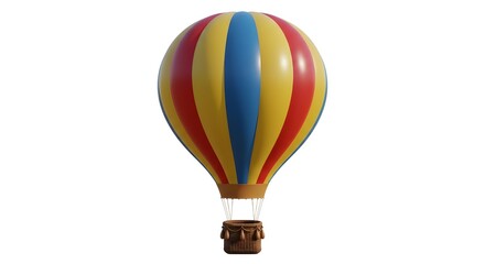 colorful hot air balloon isolated on white background.