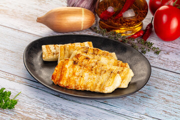 Greek traditional grilled halloumi cheese