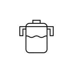 Simple line art icon of a water bottle with handles