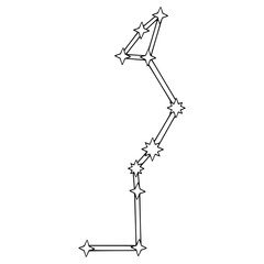 Serpens catus constellation illustration hand drawn outline vector © Fathur Kiwon