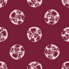 Polka dot blockprint seamless vector pattern. Neutral unisex whimsical style for wallpaper, backdrops and handmade print texture. All over vintage background. 