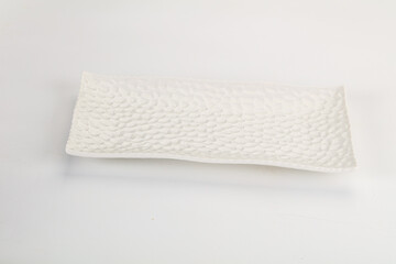 White ceramic empty plate dishware