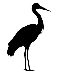Obraz premium Simple black crane silhouette icon design