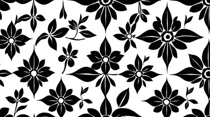 Ornate floral design, detailed line drawing of a stylized flower and leaves.