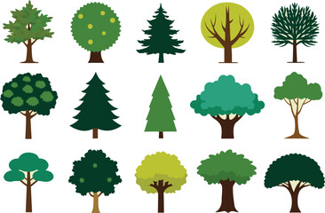 Ultimate detailed tree collection graphic elements