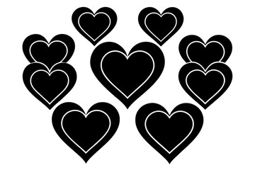 Vector illustration of set of heart