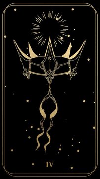 Animated Tarot Card the Emperor minor arcana mystical vertical video