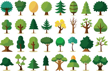 Extensive collection of detailed tree graphics