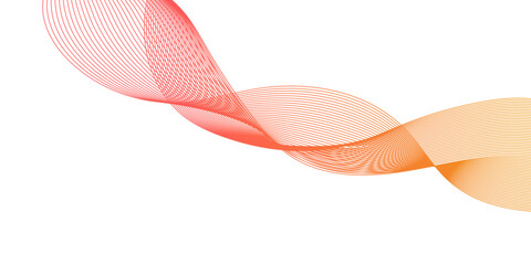 Abstract flowing multicolor wave lines on white background, smooth curves in motion, modern digital art design.	