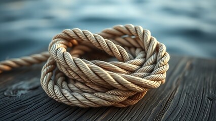 Fototapeta premium rope on a wooden board