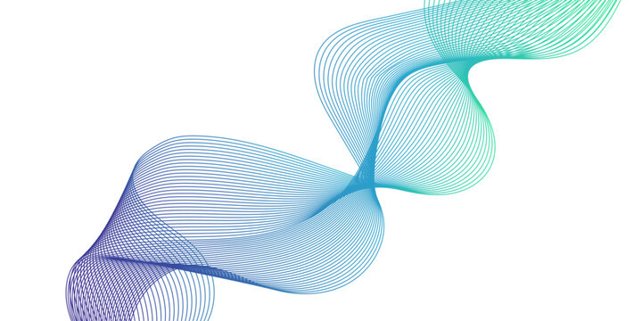 Multicolor gradient wave lines vector background, twisted curve lines and blend effect, frequency sound wave lines, 3d contour line patterned background illustration.	