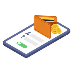 ewallet isometric illustration
