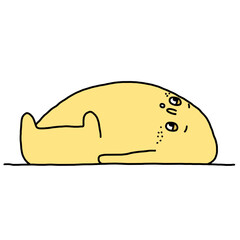 illustration of a lemon cheese cartoon low on energy