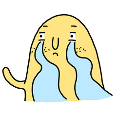 illustration of a lemon cheese cartoon crying